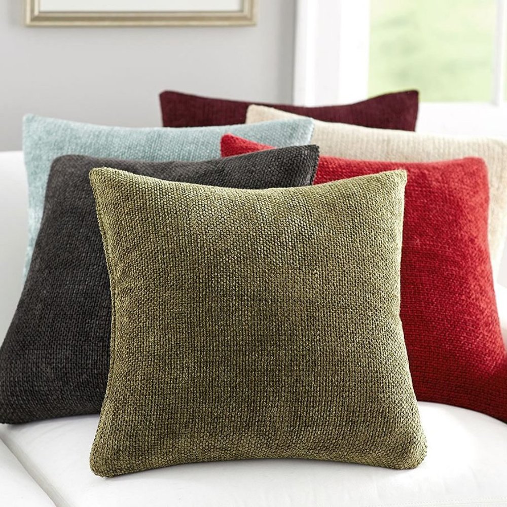 Pottery Barn Rayon Chenille Pillow Cover 18 x 18" Lambswool Item #9301644 EUC!